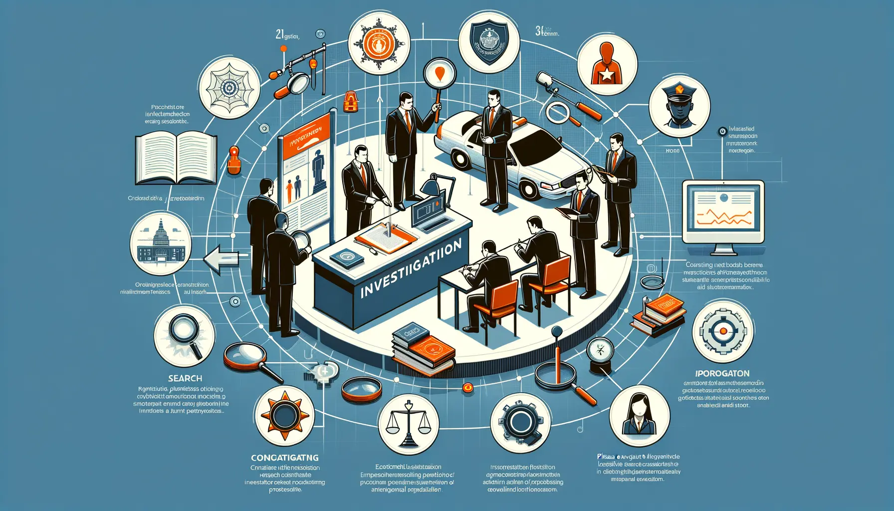 Ermittlungsverfahren strafrechtliche Verfolgung Illustration