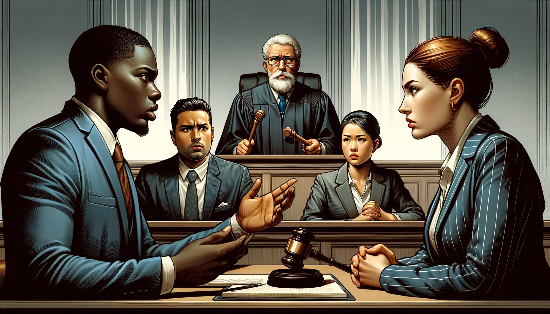 Gerichtsverhandlung strafrechtliche Verfolgung Gerichtssaal