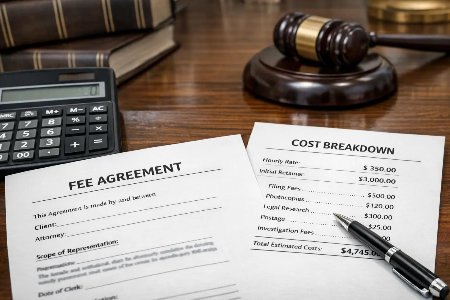 Kostenaufstellung und Gebührenvereinbarung für familienrechtliche Beratung